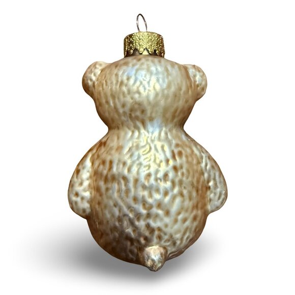 Vintage UT Teddy Bear Santa Stocking Christmas Ornaments Glass Hand Painted Y2K - Picture 6 of 7